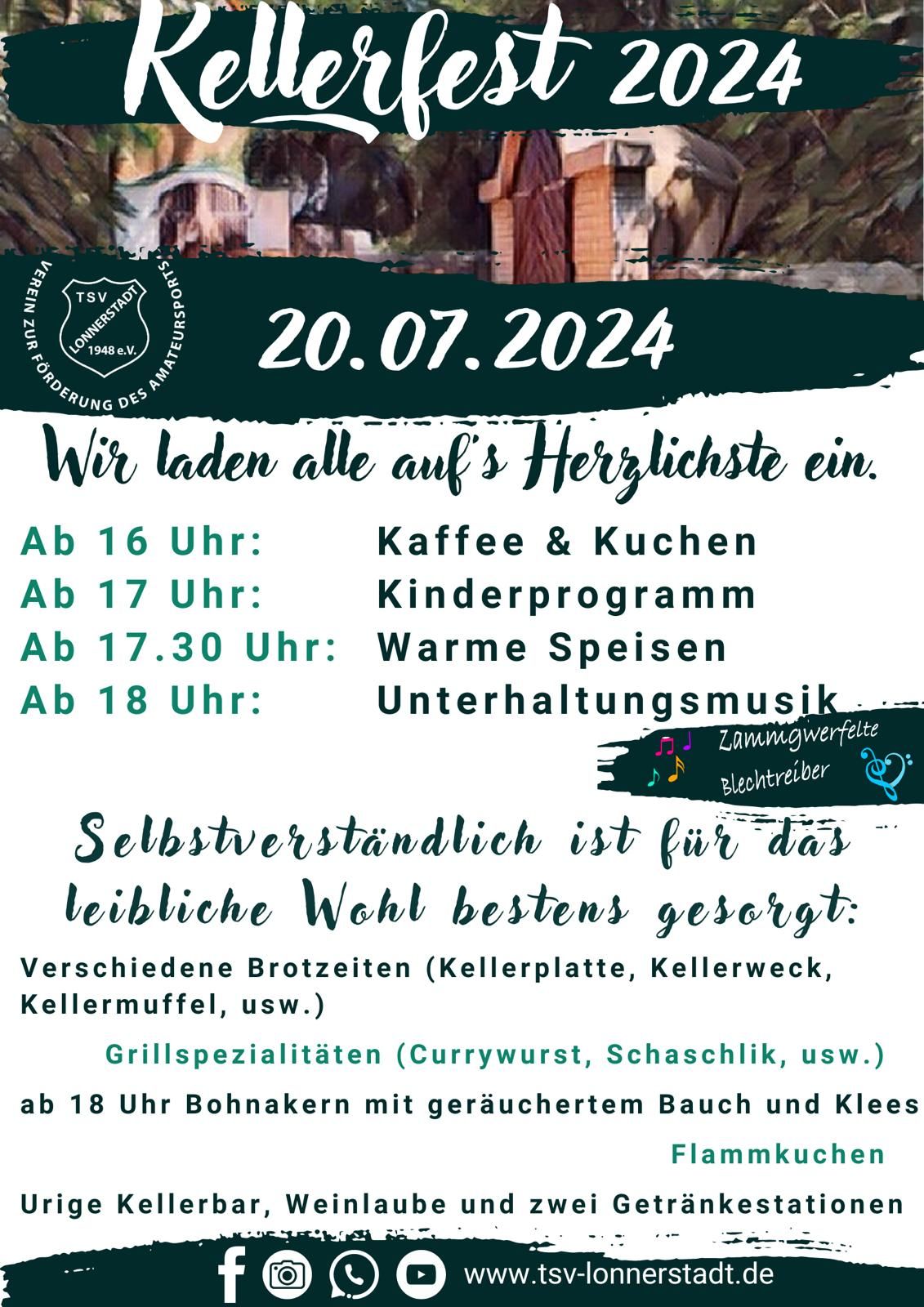 Kellerfest 2024 am 20. Juli 2024