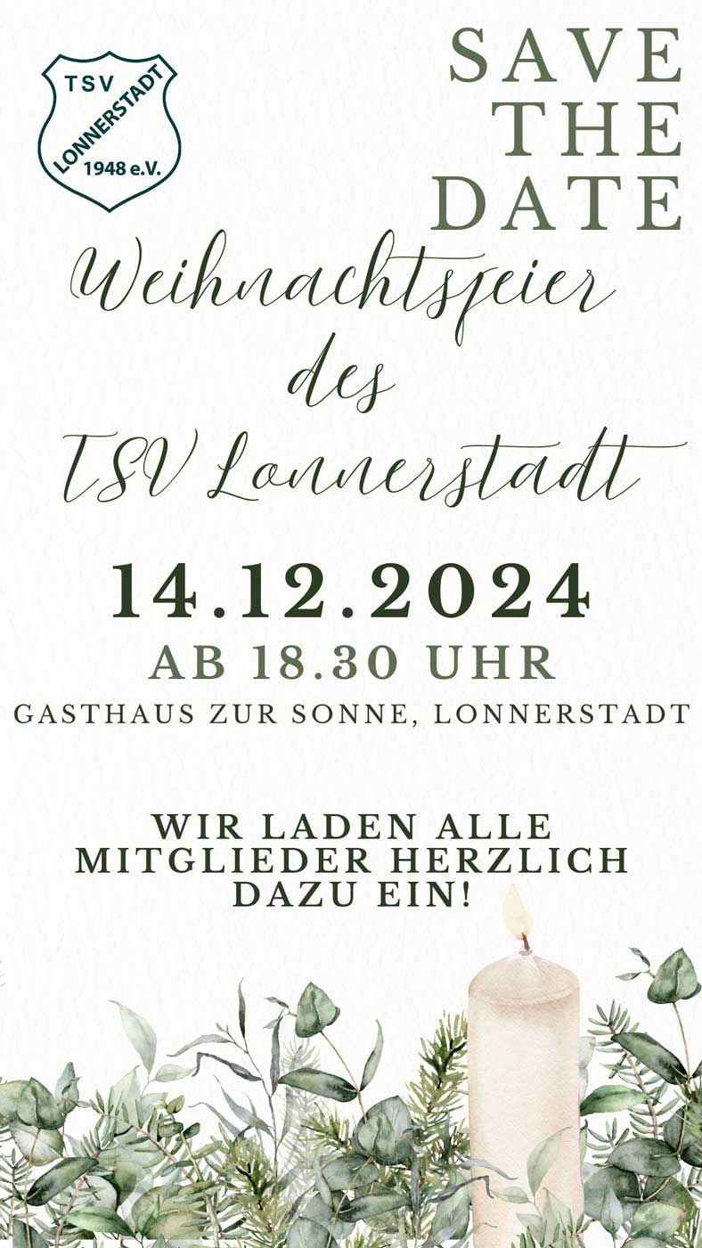 Einladung zur TSV Weihnachtsfeier