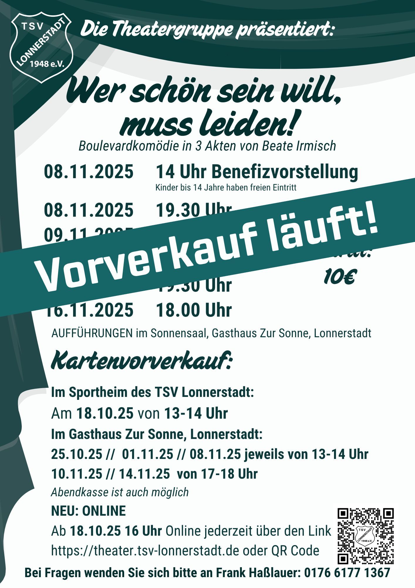 TSV Lonnerstadt 1948 e.V. - Theater 2025 - Wer schön sein will muss leiden.