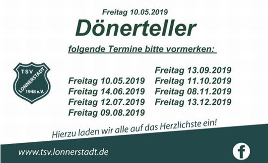 +++ Heute Döner-Teller im Sportheim +++