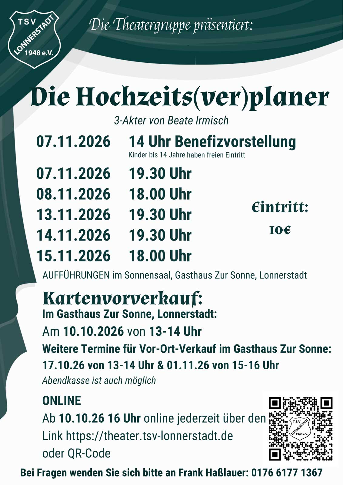 Die Hochzeits(ver)planer, Theater in Lonnerstadt 2026