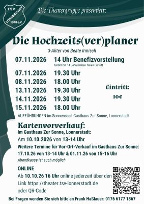 Die Hochzeits(ver)planer, Theater in Lonnerstadt 2026